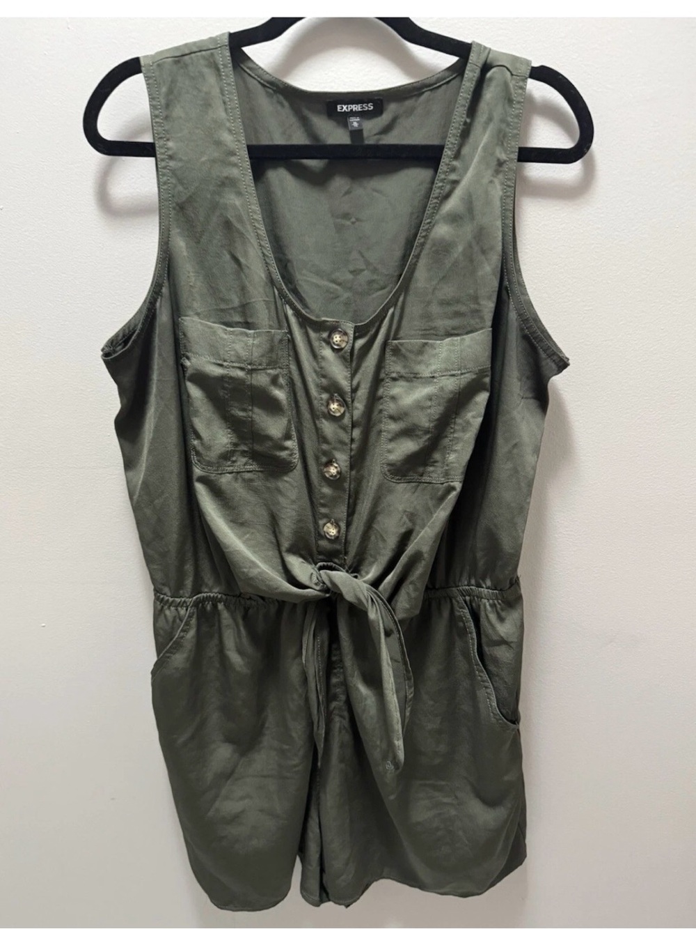 Express Olive Green Casual Sleeveless Romper size XL
